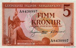 5 Kronur ISLANDE 1957 P.37b NEUF