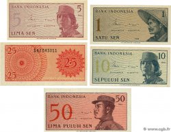 1 à 50 Sens Lot INDONÉSIE 1964 P.090 au P.094 NEUF