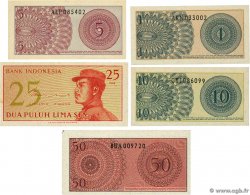 1 à 50 Sens Lot INDONÉSIE 1964 P.090 au P.094 NEUF