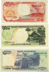 100 à 1000 Rupiah Lot INDONÉSIE 1993 P.127b, P.128a et P.129c pr.NEUF