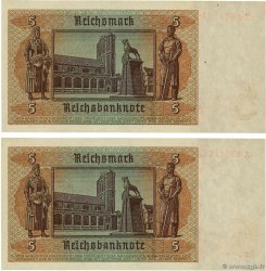 5 Reichsmark Consécutifs GERMANIA  1942 P.186a FDC