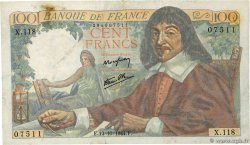100 Francs DESCARTES FRANCIA  1944 F.27.08