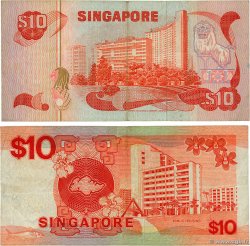 10 Dollars Lot SINGAPORE 1980 P.11b et P.20 F