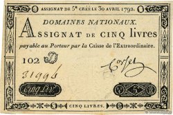 5 Livres FRANCIA  1792 Ass.27a
