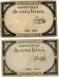 5 Livres Lot FRANCIA  1793 Ass.46a