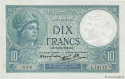 10 Francs MINERVE modifié FRANCIA  1939 F.07.12