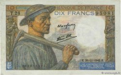 10 Francs MINEUR FRANCIA  1942 F.08.06