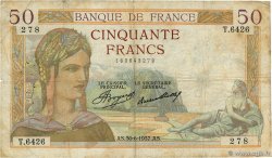 50 Francs CÉRÈS FRANCIA  1937 F.17.40