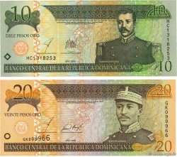 10 et 20 Pesos Oro Lot RÉPUBLIQUE DOMINICAINE 2003 P.168c et P.169b NEUF
