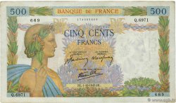 500 Francs LA PAIX FRANCE 1942 F.32.41 TTB