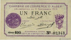 1 Franc ALGERIA Alger 1914 JP.137.01
