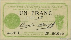 1 Franc Petit numéro ALGERIA Alger 1914 JP.137.03