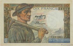 10 Francs MINEUR FRANKREICH  1949 F.08.22 VZ