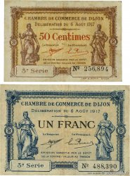 50 Centimes et 1 Franc Lot FRANCE régionalisme et divers Dijon 1917 JP.053.10 et JP.053.14 TB