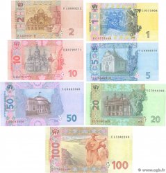 1 au 100 Hryven Lot UKRAINE 2016 P.116Aa à P.122c NEUF