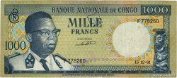 1000 Francs CONGO, DEMOCRATIC REPUBLIC  1961 P.008a F+