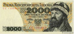 2000 Zlotych POLOGNE 1982 P.147c NEUF