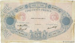 500 Francs BLEU ET ROSE FRANCE 1936 F.30.37 TB