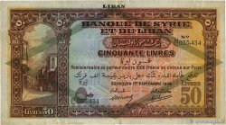 50 Livres LIBANO  1939 P.030b BC+