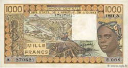 1000 Francs ÉTATS DE L AFRIQUE DE L OUEST  1981 P.107Ac