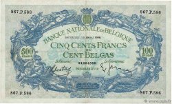 500 Francs - 100 Belgas BELGIQUE  1939 P.109