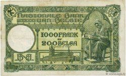 1000 Francs - 200 Belgas BELGIQUE 1934 P.104 TTB