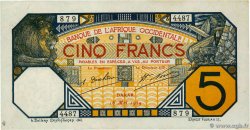 5 Francs DAKAR FRENCH WEST AFRICA (1895-1958) Dakar 1929 P.05Bf XF-