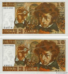 10 Francs BERLIOZ Lot FRANCE 1972 F.63.01 VF