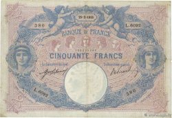 50 Francs BLEU ET ROSE FRANCE 1915 F.14.28 B+