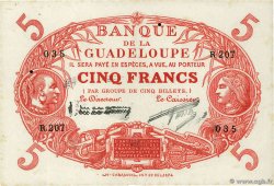 5 Francs Cabasson rouge GUADELOUPE 1943 P.07c SUP+