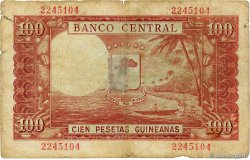 100 Pesetas Guineanas GUINÉE ÉQUATORIALE 1969 P.01 B+