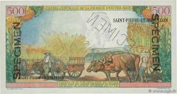 500 Francs Pointe à Pitre Spécimen SAINT PIERRE ET MIQUELON  1946 P.27s pr.NEUF