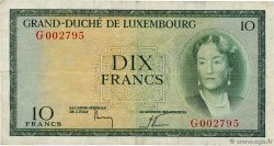 10 Francs LUXEMBOURG 1954 P.48a TTB
