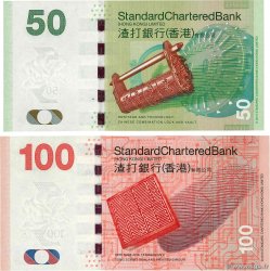50 et 100 Dollars Lot HONG KONG  2010 P.298a et P.299a UNC