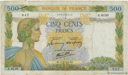 500 Francs LA PAIX Grand numéro FRANKREICH  1944 F.32.47 fS