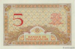 5 Francs Numéro radar MADAGASCAR  1937 P.035 AU+
