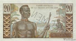 20 Francs Émile Gentil Spécimen AFRIQUE ÉQUATORIALE FRANÇAISE  1946 P.22s SC