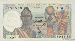 5 Francs AFRIQUE OCCIDENTALE FRANÇAISE (1895-1958) 1943 P.36 NEUF