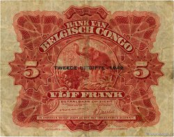 5 Francs BELGIAN CONGO  1942 P.13 F