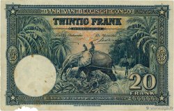 20 Francs BELGIAN CONGO  1946 P.15E F+