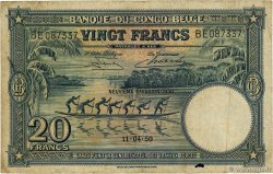 20 Francs CONGO BELGE  1950 P.15H TB