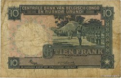 10 Francs CONGO BELGA  1952 P.22 B