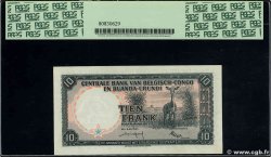 10 Francs BELGIAN CONGO  1958 P.30b XF+