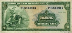 20 Deutsche Mark GERMAN FEDERAL REPUBLIC  1949 P.17a VF-