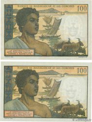100 Francs Lot COMOROS  1963 P.03b2 UNC-