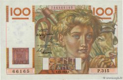100 Francs JEUNE PAYSAN FRANCE 1949 F.28.23 TTB