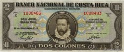2 Colones COSTA RICA  1942 P.201c S