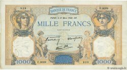1000 Francs CÉRÈS ET MERCURE type modifié FRANCE 1940 F.38.44 TTB