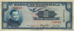 20 Quetzales GUATEMALA  1952 P.027 MBC
