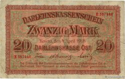 20 Mark ALLEMAGNE Kowno 1918 P.R131 TB